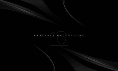 Illustration for Black abstract background with grey lines. Vector illustration - Royalty Free Image