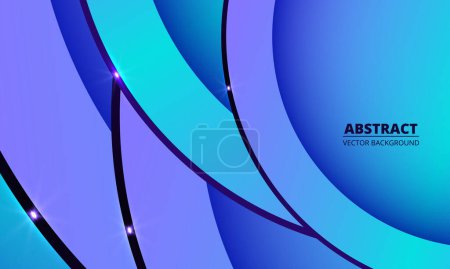 Illustration for Vector abstract violet and blue gradient circles line on elegant background. Realistic elegant luxury background with colored circles line and elements. Vector illustration - Royalty Free Image