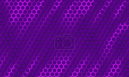 Téléchargez les illustrations : Technologie hexagone violet et violet couleur nid d'abeille vecteur fond abstrait. - en licence libre de droit