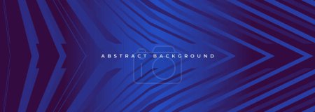 Illustration for Dark 3d abstract modern background with blue glowing stripes. Futuristic technology concept design for banner, backdrop, wallpaper, cover, presentation background. Vector illustration - Royalty Free Image