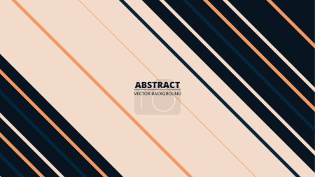 Illustration for Black and beige retro style abstract background design with diagonal lines. Vector illustration - Royalty Free Image