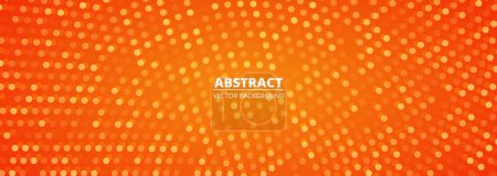 Ilustración de Vector abstracto naranja medio tono luces punteadas fondo. Banner ancho brillante moderno de color naranja. Ilustración vectorial - Imagen libre de derechos