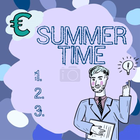 Foto de Texto que muestra inspiración Summer Time, concepto de negocio la temporada más caliente del año caracterizada por noches cortas - Imagen libre de derechos