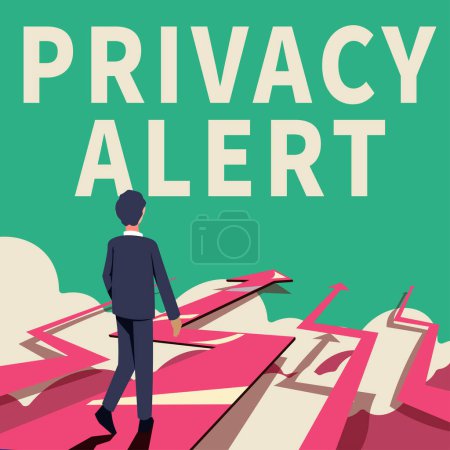 Photo for Conceptual caption Privacy Alert, Concept meaning warns the user from the risk that may steal your data - Royalty Free Image