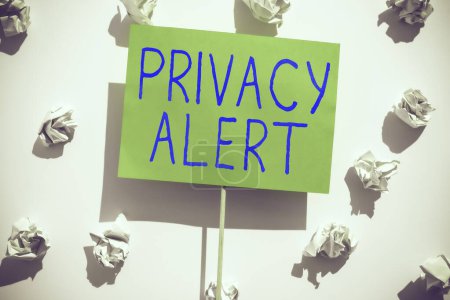 Photo for Conceptual display Privacy Alert, Internet Concept warns the user from the risk that may steal your data - Royalty Free Image