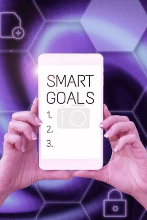 Foto de Señal que muestra Smart Goals, foto conceptual mnemotécnica utilizada como base para establecer objetivos y dirección - Imagen libre de derechos