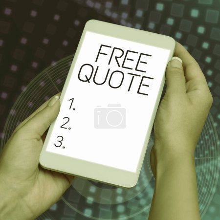 Photo for Text showing inspiration Free Quote, Business showcase A brief phrase that is usualy has impotant message to convey - Royalty Free Image