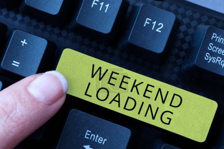 Photo for Handwriting text Weekend Loading, Concept meaning Starting Friday party relax happy time resting Vacations - Royalty Free Image