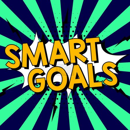 Photo for Text sign showing Smart Goals, Concept meaning mnemonic used as a basis for setting objectives and direction - Royalty Free Image