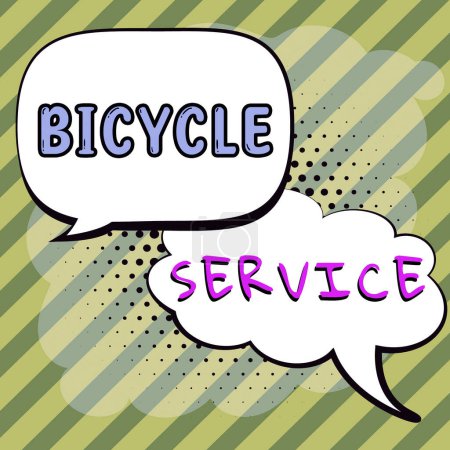 Photo for Inspiration showing sign Bicycle Service, Conceptual photo creating a name that identifies and differentiates a product Typing Hospital Records And Reports, Creating New Ebook Reading Program - Royalty Free Image