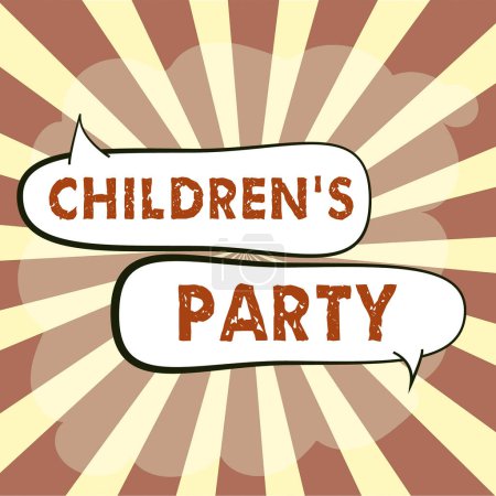 Photo for Conceptual caption Children S Is Party, Conceptual photo social gathering or the entertainment provided for kids Design Drawing Of Some Comic Frames As Background With Speech Bubbles - Royalty Free Image