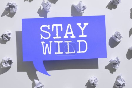 Photo for Text showing inspiration Stay Wild, Concept meaning end up being extremely energetic throughout the entire day - Royalty Free Image