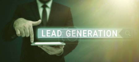 Téléchargez les photos : Légende conceptuelle Lead Generation, Word pour cultiver le client potentiel connecté à l'entreprise - en image libre de droit