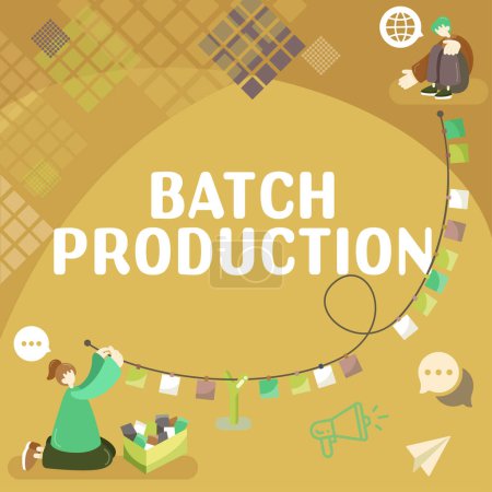 Photo for Sign displaying Batch Production, Business concept products are manufactured in groups called batches - Royalty Free Image
