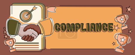 Photo for Text showing inspiration Compliance, Concept meaning the action or fact of complying with a wish or commands - Royalty Free Image