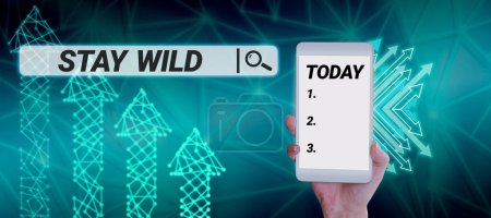 Photo for Text showing inspiration Stay Wild, Word Written on end up being extremely energetic throughout the entire day - Royalty Free Image
