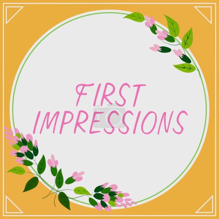 Photo for Inspiration showing sign First Impressions, Business idea events when one person encounters another person - Royalty Free Image