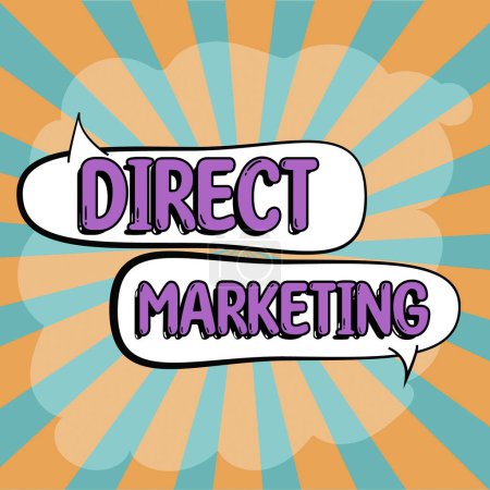 Foto de Escribir mostrando texto Marketing Directo, Palabra Escrito en el negocio de la venta de servicios directamente al público - Imagen libre de derechos