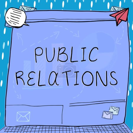 Foto de Signo de texto que muestra Relaciones Públicas, Concepto que significa estado de la relación entre el público y una empresa - Imagen libre de derechos