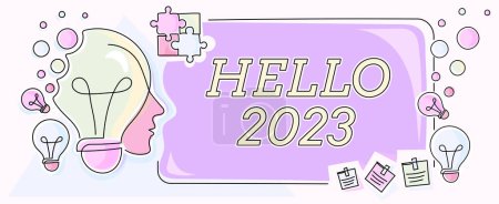 Photo for Writing displaying text Hello 2023, Word for Hoping for a greatness to happen for the coming new year - Royalty Free Image