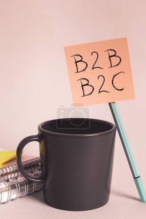 Photo for Conceptual display B2B B2C, Word Written on two types for sending emails to other showing Outlook accounts - Royalty Free Image