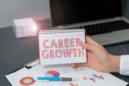 Photo for Inspiration showing sign Career Growth, Concept meaning Development Ambitions Attainment Motivation Progress in company - Royalty Free Image