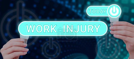 Photo for Inspiration showing sign Work Injury, Business idea an accident occurred as a result of labor resulting to an damage - Royalty Free Image