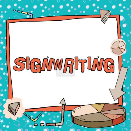 Photo for Writing displaying text Signwriting, Word for any type of clear lettering intended for use on symbols - Royalty Free Image