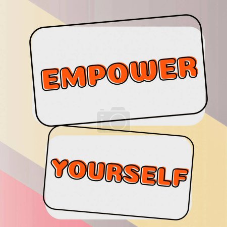 Téléchargez les photos : Légende du texte vous présentant Empower Yourself, Concept signifiant vous donner le pouvoir de prendre le contrôle de votre propre destin - en image libre de droit
