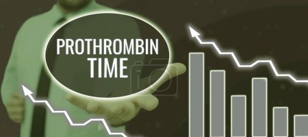 Photo for Text sign showing Prothrombin Time, Concept meaning evaluate your ability to appropriately form blood clots - Royalty Free Image