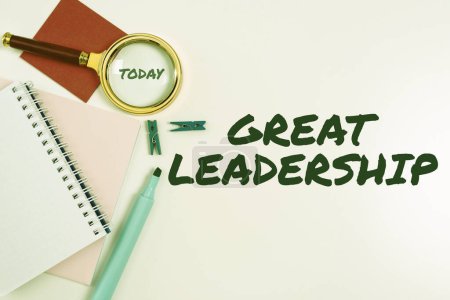 Photo for Text showing inspiration Great Leadership, Internet Concept motivating showing to act towards achieving a common goal - Royalty Free Image
