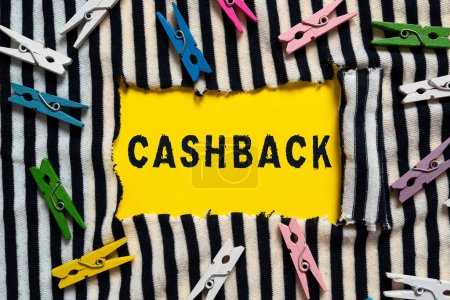Téléchargez les photos : Affichage conceptuel Cashback, Word Écrit sur l'indication d'une forme d'incitation offerte aux acheteurs de certains produits - en image libre de droit