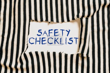 Photo for Text showing inspiration Safety Checklist, Business idea list of items you need to verify, check or inspect - Royalty Free Image
