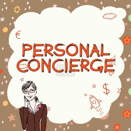 Foto de Leyenda conceptual Personal Concierge, Concepto de negocio alguien que hará arreglos o hará mandados - Imagen libre de derechos