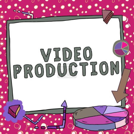 Photo for Handwriting text Video Production, Business overview process of converting an idea into a video Filmaking - Royalty Free Image