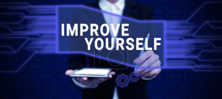 Photo for Text showing inspiration Improve Yourself, Word Written on to make your skills looks becoming a better person - Royalty Free Image