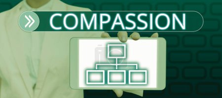 Photo for Inspiration showing sign Compassion, Concept meaning empathy and concern for the pain or misfortune of others - Royalty Free Image