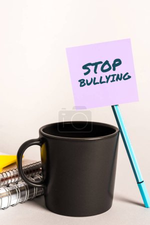 Photo for Handwriting text Stop Bullying, Business showcase Fight and Eliminate this Aggressive Unacceptable Behavior - Royalty Free Image