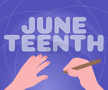 Foto de Inspiración mostrando signo June Teenth, Idea de negocios fiesta legal en los Estados Unidos en conmemoración del fin de la esclavitud en los EE.UU. - Imagen libre de derechos