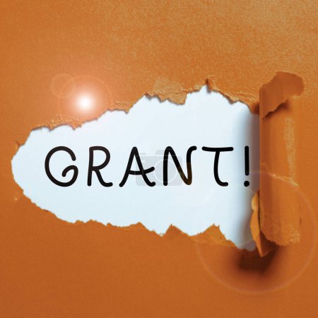 Foto de Escribir mostrando texto Grant, foto conceptual Dinero dado por una organización o gobierno para un propósito Beca - Imagen libre de derechos