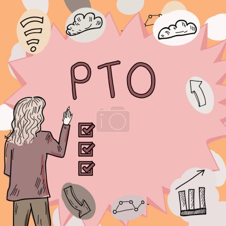 Téléchargez les photos : Légende textuelle présentant Pto, Concept signifiant Employeur accorde une indemnité pour congés personnels - en image libre de droit