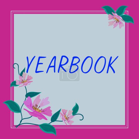 Photo for Inspiration showing sign Yearbook, Conceptual photo publication compiled by graduating class as a record of the years activities - Royalty Free Image