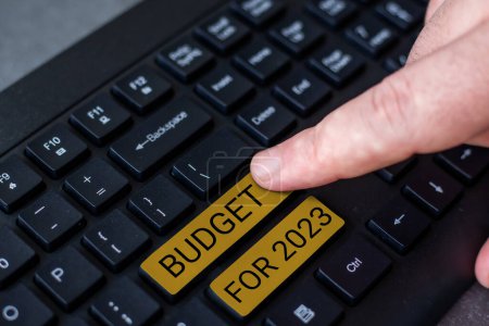 Photo for Inspiration showing sign Budget For 2023, Word Written on An written estimates of income and expenditure for 2023 - Royalty Free Image