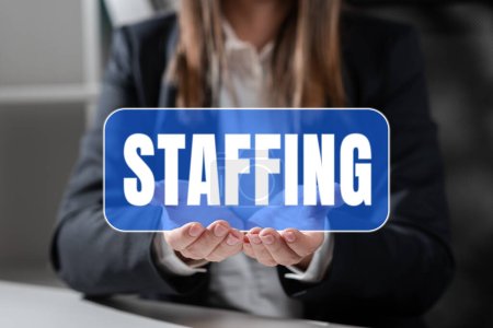 Photo for Conceptual display Staffing, Word for The percentage of workers that replaced by new employees - Royalty Free Image