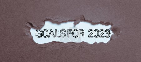 Téléchargez les photos : Texte montrant les objectifs pour 2023, vitrine d'affaires Les choses suivantes que vous voulez avoir et atteindre en 2023 - en image libre de droit