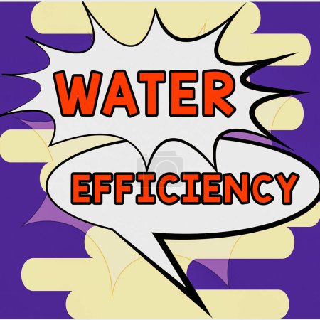 Photo for Text caption presenting Water Efficiency, Business overview reduce water wastage by measuring amount of water required - Royalty Free Image