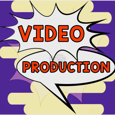 Photo for Text sign showing Video Production, Conceptual photo process of converting an idea into a video Filmaking - Royalty Free Image