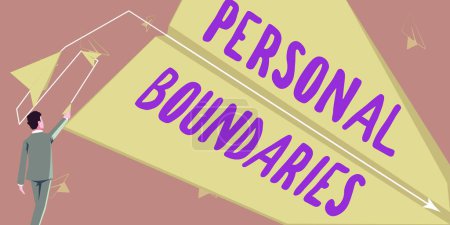 Photo for Conceptual display Personal Boundaries, Business overview something that indicates limit or extent in interaction with personality - Royalty Free Image