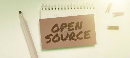 Téléchargez les photos : Légende conceptuelle Open Source, idée d'entreprise désignant un logiciel dont le code source original est disponible gratuitement - en image libre de droit