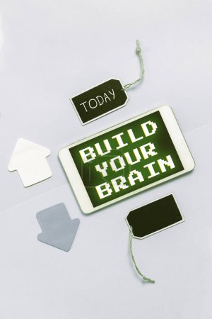 Foto de Texto presentando Crea tu Cerebro, Concepto que significa actividades mentales para mantener o mejorar las habilidades cognitivas - Imagen libre de derechos